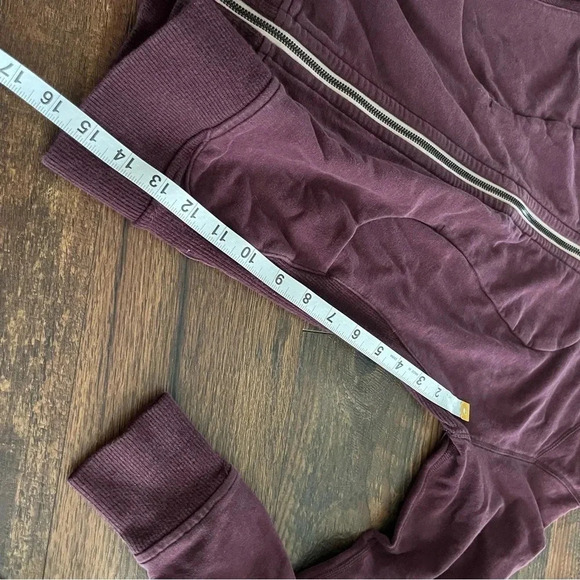 Lululemon Heavyweight Scuba Zip Up Hoodie in Heathered Burgundy Size 6 - Picture 7 of 8